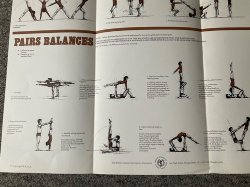 Vintage British Gymnastics MIDLAND BANK SPORTS ACROBATICS AWARDS WALL CHARTS - Picture 11 of 17