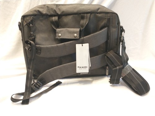 SOLO NEW YORK DUANE HYBRID BRIEFCASE BACKPACK GREY UBN310 15.6" LAPTOP NWT NEW!! - Picture 4 of 12