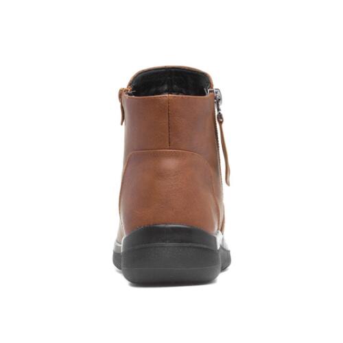 Softlites Womens Boots Tan Ankle Zip Faux Fur Lined Joyce Size UK 3,4,5,6,7,8,9 - Picture 5 of 8