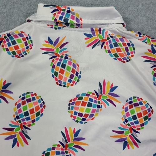 Polo de golf Proud 90 Ninety para hombre grande SS blanco piña rendimiento elástico - Imagen 14 de 19