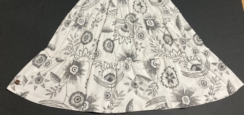 Girls Tea Collection White Twirl Dress w/Gray Print & Magenta Trim Size 7 EUC - Picture 3 of 3