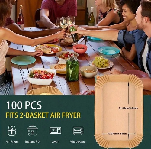 200/100/50 X Disposable Air Fryer Paper Liners Non Stick Parchment Accessories - Picture 4 of 8