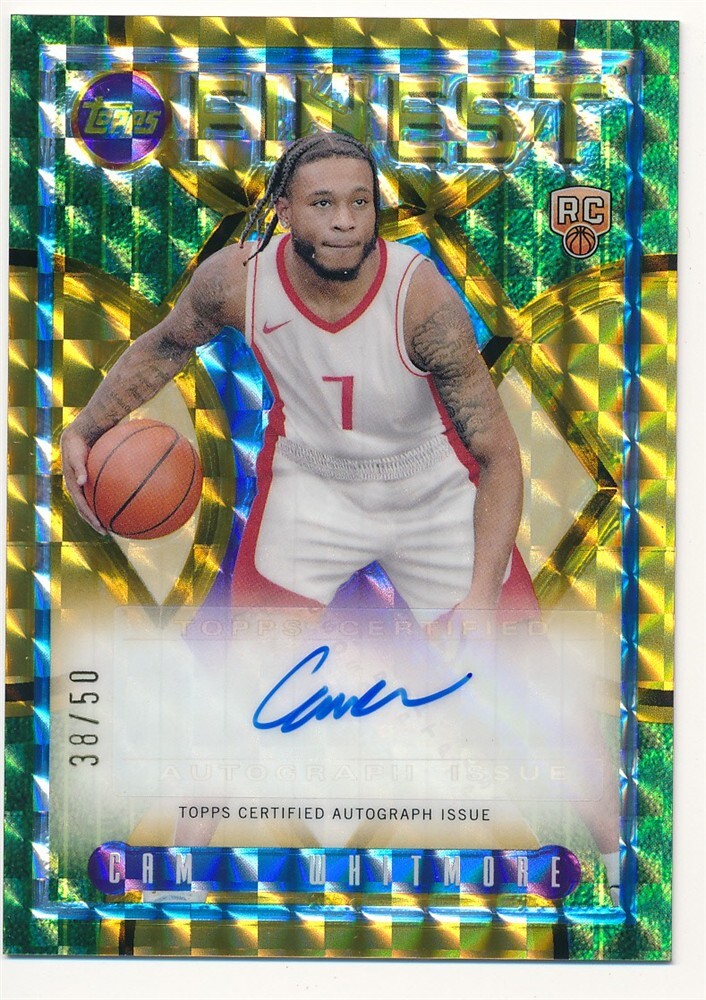 CAM WHITMORE 2023/24 FINEST RC FLASHBACK GOLD GEOMETRIC AUTOGRAPH SP AUTO #38/50