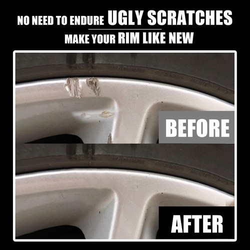 Silver Rim Touch Up Paint Wheel Repair Kit Curb Rash Quick Easy Scratch Fix - Picture 3 of 7