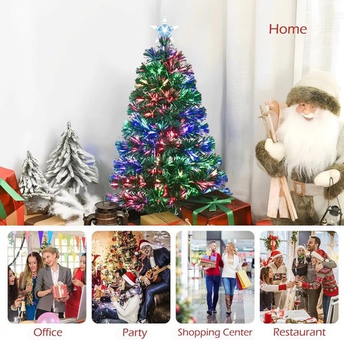 Pre Lit Fibre Optic Christmas Tree Xmas Decoration Color Changing 2/3/4/5/6/7FT - Picture 14 of 19