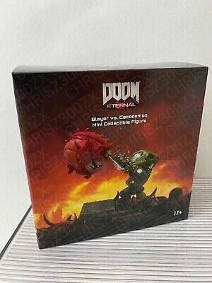 Doom Eternal Slayer VS Cacodemon Mini Collectible Figure Statue Doomguy + COA