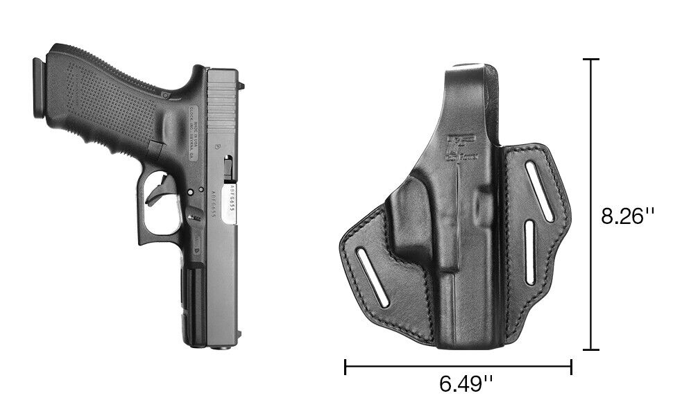 OWB Vollnarben handgefertigtes Lederholster für Glock 17 19 19X 22 23 31 32 45 rechts - Bild 9 von 9