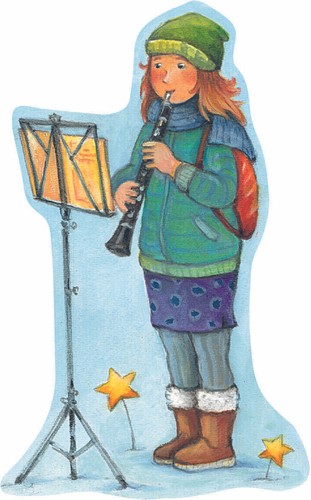 Festive Town Square Advent Calendar Die-cut figures with 3D effect Illustration - Picture 2 of 2