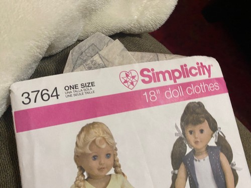 Simplicity 3764 18" Doll Clothes Pattern Fits American Girl Denim Jeans Set - Picture 2 of 6