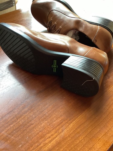 Planet Shoes Georgia Brown Leather Ankle Shoe Womens SZ 8 New With a Couple Rubs - Picture 8 of 9