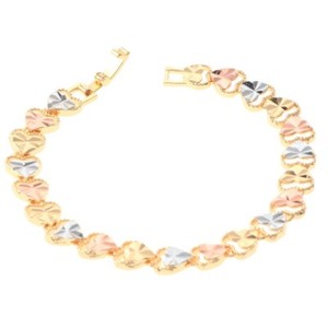 Authentic Three Tone Gold Plated Latch Bracelet GB1026-3T