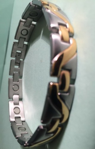 8.5" "SURGICAL STAINLESS STEEL MAGNETIC MAN BRACEELET SLIVER & GOLD (ADJUSTABLE - Picture 38 of 245