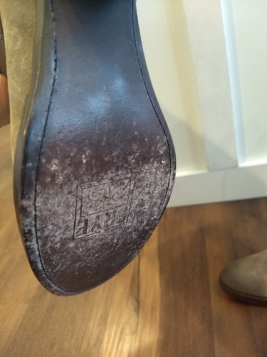 Frye Boots Jane Strappy Grey Beige Suede Brown Straps Size 7.5 Medium Fatigue - Picture 10 of 11