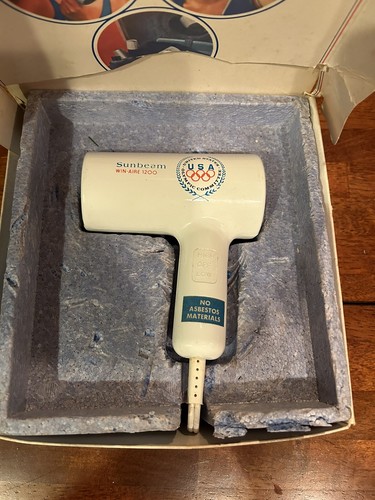 Vintage : 1980 OLYMPIC GAMES COMMITTEE "Hair Blow Dryer" SUNBEAM WIN-AIRE 1200 - Picture 3 of 15