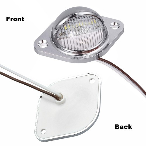 2 Universal Chrome LED License Plate Tag Lights Lamp for Car Truck Trailer Lorry - Picture 7 of 9