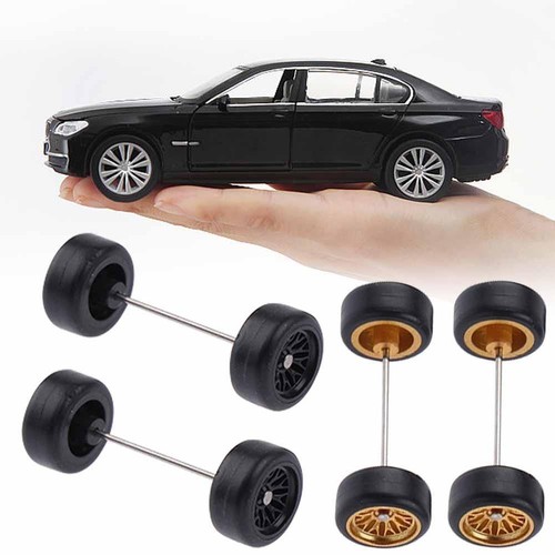 1/64 Model Car Wheels With Rubber Tires Basic ABS Modified Parts Vehicle To K5W8 - Picture 3 of 16