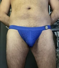 Jockstrap Men's Size Large Sexy Classic Sport Gym Athletic Supporter Blue Jock