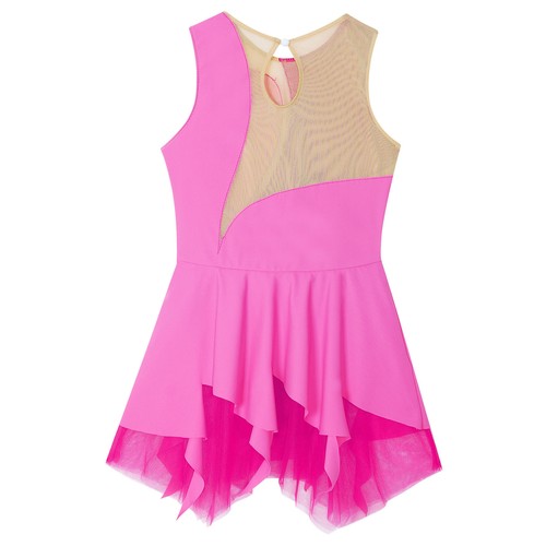 Kids Girls Leotard Contemporary Dress Tutu Dancewear Exercise Dresses Gymnastic - Bild 23 von 53