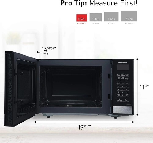 Panasonic NN-SB458S Compact Microwave 0.9 cft Stainless Steel Black 900 Watt - Picture 7 of 7