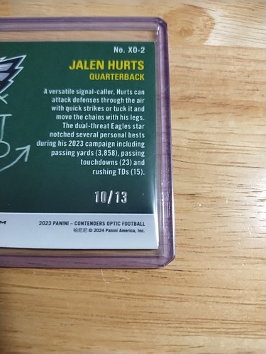 2023 Contenders Optic Jalen Hurts { X’s & O’s } Red/White/Blue Prizm #10/13 - Bild 5 von 6