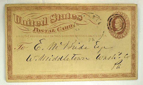 US POSTAL CARD SCOTT #UX3 SMALL WATERMARK PREPRINTED PA, 1873 - Picture 1 of 2