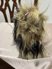 Battat 9" Scruffy Plush Yorkie Terrier Dog w/Pink Bow - Part Dog/Part Wookie 