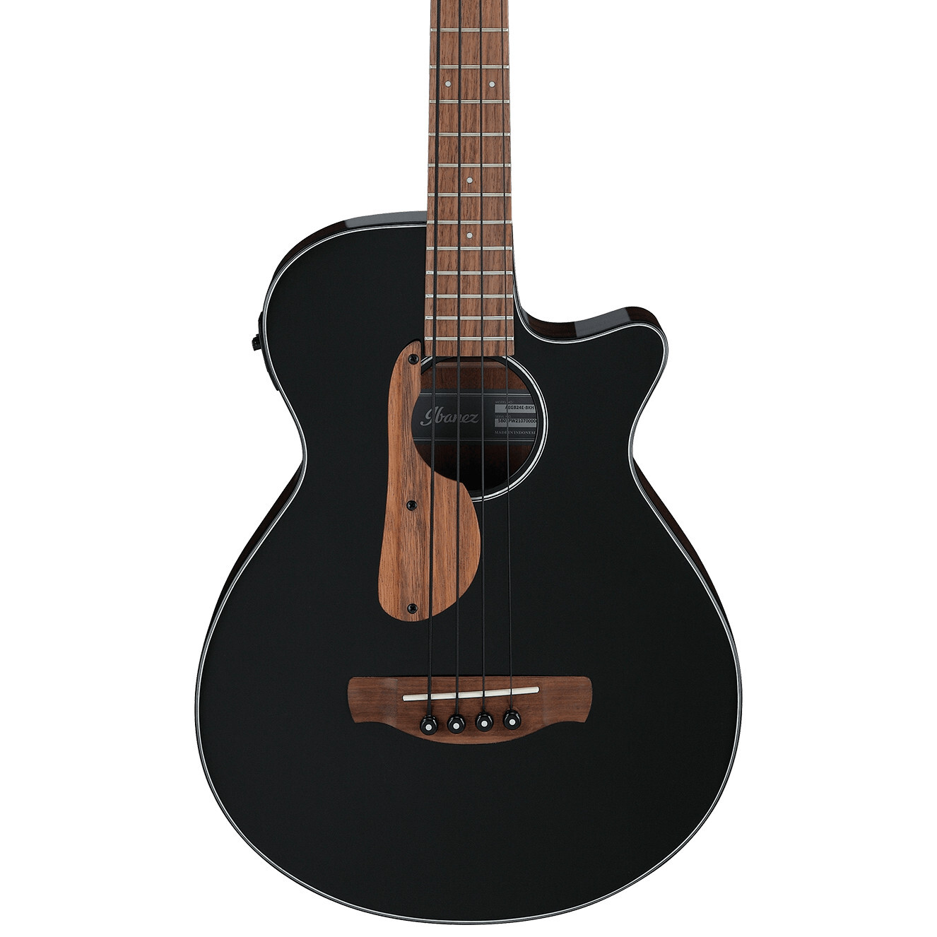 Акустико-электрическая бас-гитара Ibanez AEGB24E, Черный глянцевый