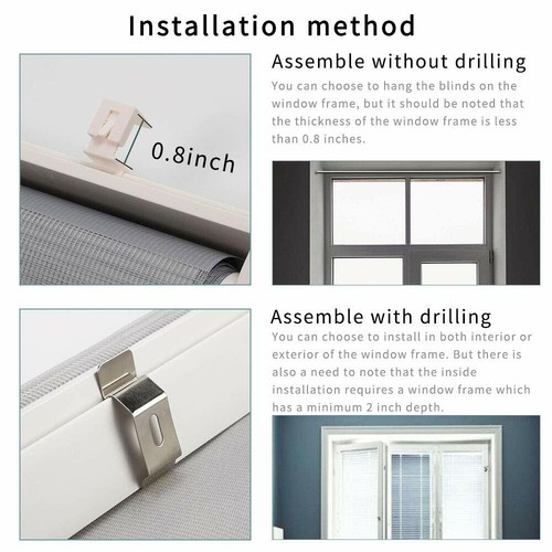 Horizontal Window Shade Blind Zebra Dual Roller Blinds Curtains,Easy to Install - Picture 13 of 26