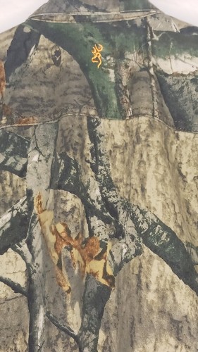 Browning Reactar Recoil Pad Pocket Long Sleeve Button Up Camo Hunting Shirt S - Picture 3 of 8