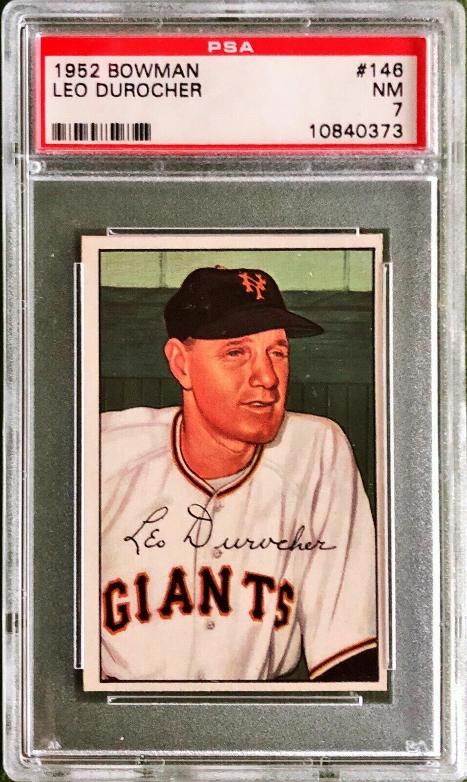 1952  BOWMAN LEO DUROCHER #146  PSA 7     HALL OF FAMER