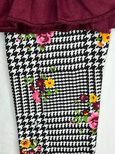 NEW - Disney Junior MINNIE MOUSE Flower Black/White Aztec Set - 6X Shirt & Pants - Picture 5 of 7
