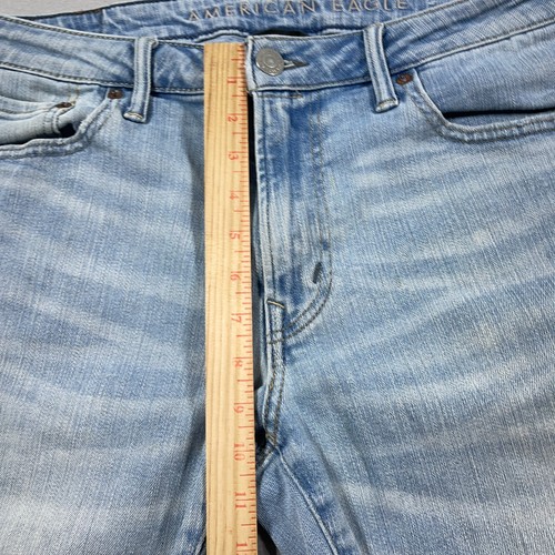 American Eagle Jeans Men 33x30 Light Wash Stretch Denim Slim Straight - Picture 5 of 11