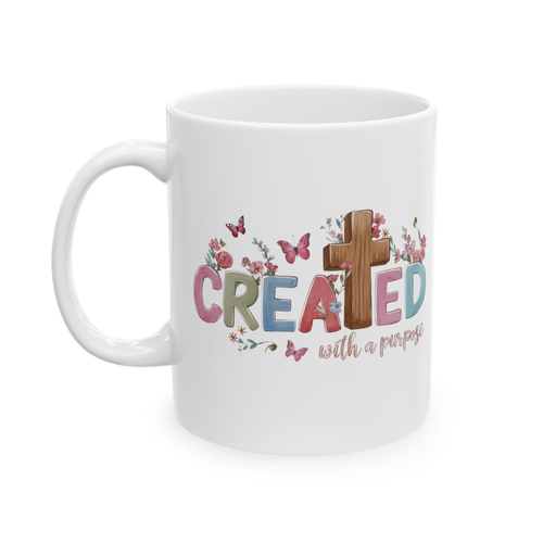 Christian Faith Mug Created With a Purpose Bible Gifts Religious Coffee Cup - Picture 5 of 5