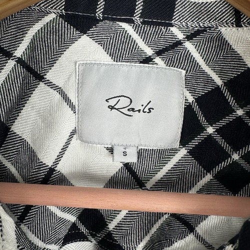 RAILS Hunter Plaid Shirt in Navy Snow Forest Long Sleeve Buttoned Women's Small - Picture 24 of 24