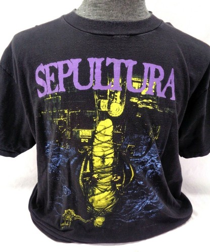 Sepultura Chaos A.D. Tour 1994 XL - T-shirt Concert - Très RARE - Veuillez LIRE - Photo 1 sur 7