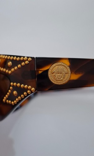 Vintage Y2K Gianni Versace 440/L 649NDRH Unisex Brown Tortoise Sunglasses - Picture 8 of 16
