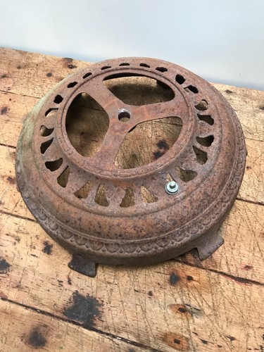 Vintage Rusty Cast Iron Ornate Floor Lamp Base 5 3/4 lb. w/ 6 feet.