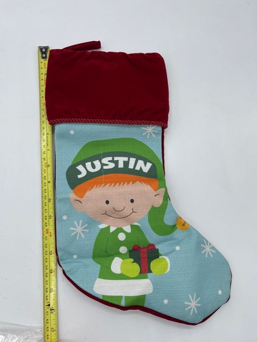 Personalisierung Mall individuell Weihnachten Elfe Velours Justin Strumpf rot neu