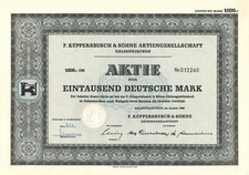 K&uuml;ppersbusch & S&ouml;hne AG - 1.000 DM - Gelsenkirchen Schalke - Aktie - 1960 -