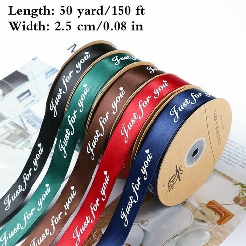 2.5mm Polyester Ribbon Just for You Printed Gifts Wrapping Christmas Decor - Picture 2 of 20