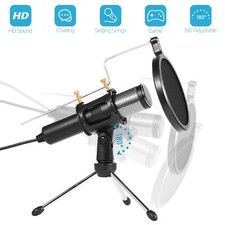 USB Condenser Microphone Kit for Laptop Computer Broadcasting Studio Recording