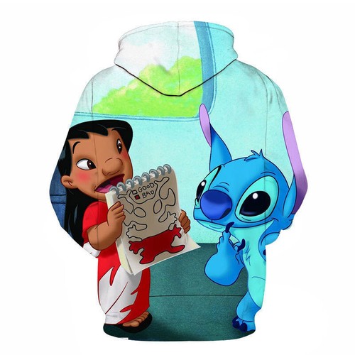 Felpa con cappuccio 3D donna ragazza Lilo & Stitch maglione maglione regalo - Foto 54 di 75