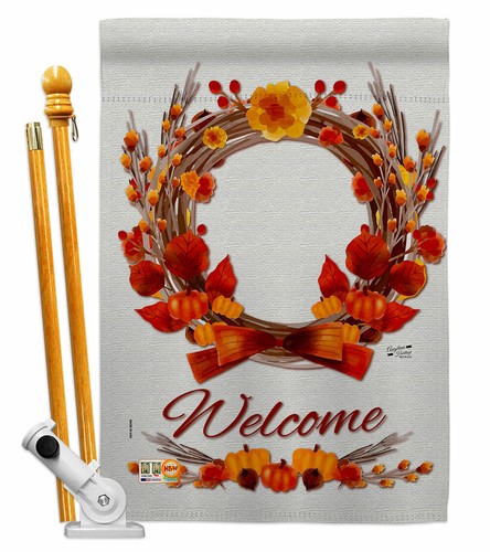 Bandera de jardín corona de cosecha y otoño otoño otoño otoño otoño pequeño regalo patio casa pancarta - Imagen 6 de 17