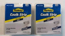 LOT OF 2 Homax 1 5/8 11-Ft. White Wide Tub  Wall Caulkstrip NEW