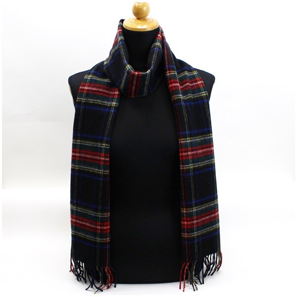 Johnstons of Elgin 190cm×70cm Authentic Johnstons OF ELGIN Cashmere Scarf 190 x 26 cm Navy