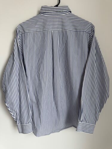 Camicia abito BROOKS BROTHERS manica lunga non ferro blu bianco righe cotone 16 - Foto 2 di 10