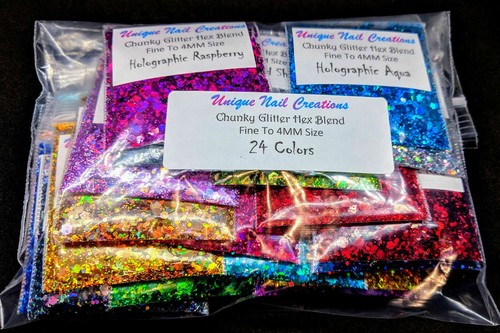 CHUNKY GLITTER HEX BLEND~U Choose~Nail Art•Acrylic•Gel•Body Art•Festival•Crafts - Picture 28 of 35