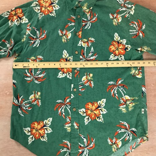 Camicia hawaiana Tommy Hilfiger uomo L verde floreale con bottoni manica corta colletto - Foto 7 di 11