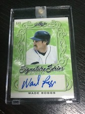 2020 Leaf Signature Series Wade Boggs Green Parallel 1/1 Autograph Auto