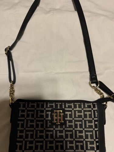 Tommy Hilfiger Crossbody Purse-Black & White-Monogram - Picture 8 of 8